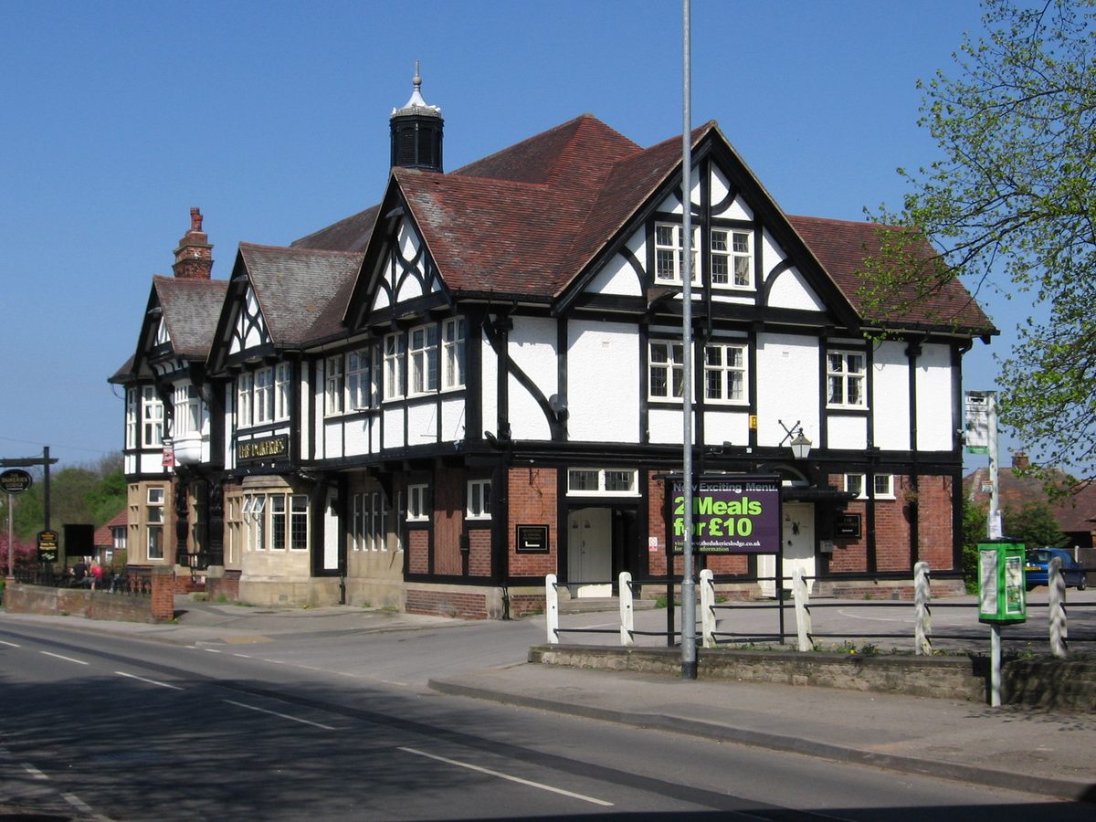 The Dukeries Lodge, a timbered inn in Edwinstowe