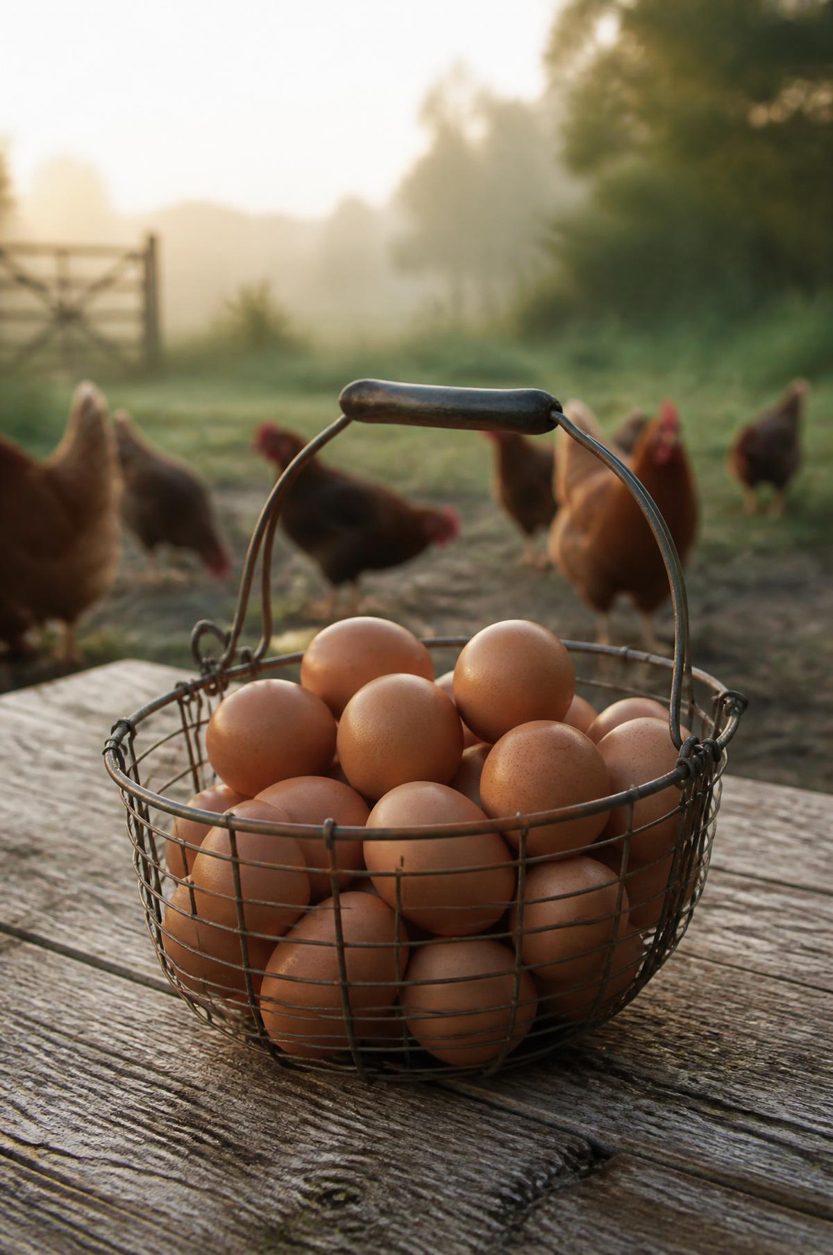 Fresh eggs from the smallholding