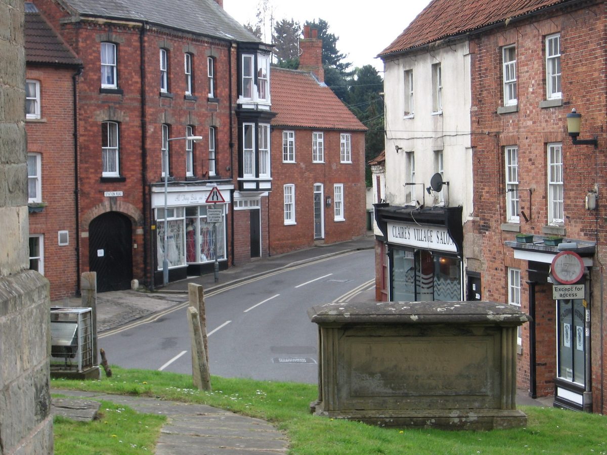 Station Road in Old Ollerton from the churchyard